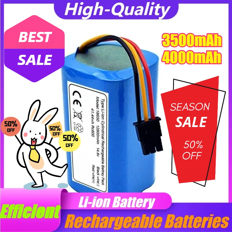 

3500mAh/4000mAh Lithium Batteries Compatible for Haier TAB-T360W TAB-5510S Robotic Vacuum Cleaners