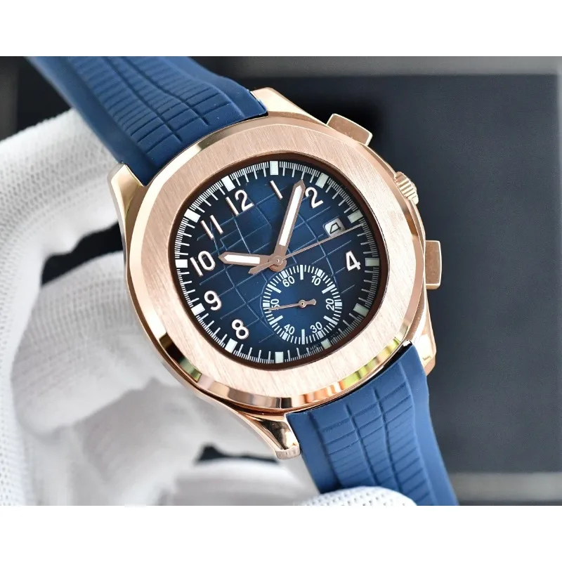 Classic Men Watch Aquanaut Sunglow Dial Window Date Display Octagonal Case Gold Automatic Mechanical Watches Luxury Watch Men