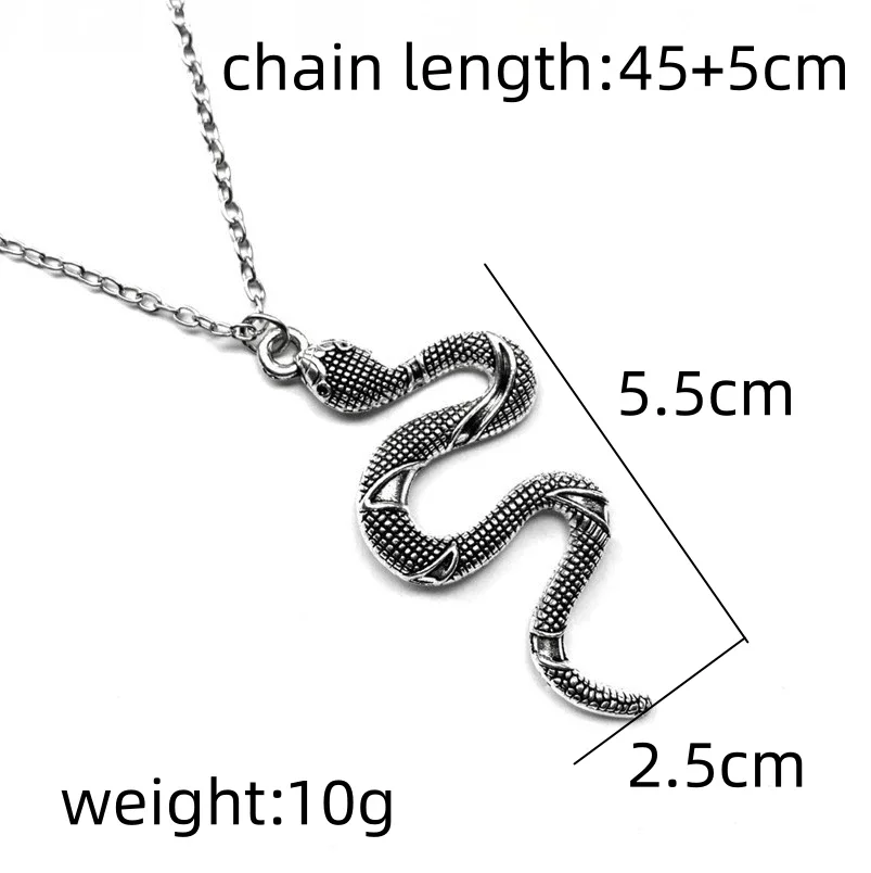 Big Python Snake Pendant Necklace for Women Silver Color Simple Vintage Clavicle Chain Collar Neck Jewelry Hiphop Punk Girl Gift