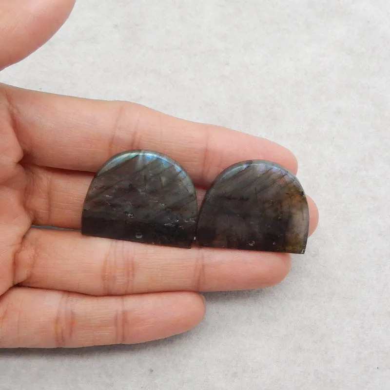 

Натуральный лабрадорит полукруглые серьги 28x25x3 мм 10 г полированные камни ручной работы принадлежности для изготовления ювелирных изделий дешевые идеальные