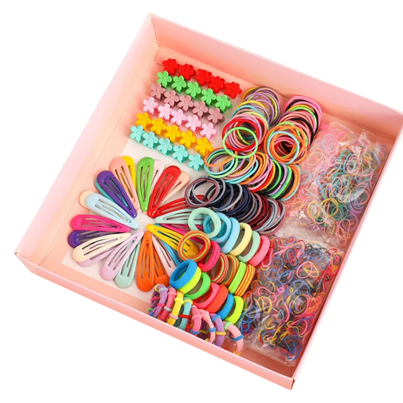 Cute Hair Clip Set Girls Multicolor Headbands Headwear Hairpins Hair Band Elastic Headdress Gift Hair Accessories