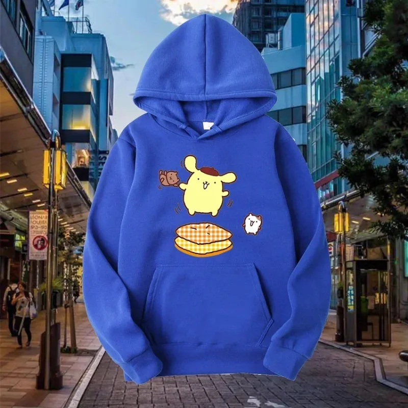 Men Hoodies Sanrio Purin Anime Graph Trendy Daily Creative Print Kawaii Male Sweatshirts Autumn Winter Comfortable Pullover