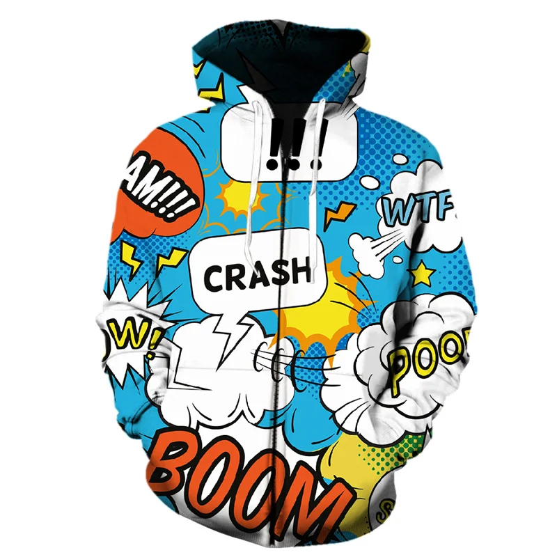 Manga Style 3D Print Cartoon Zipper Hoodie Men Spring Long Sleeve Harajuku Sweatshirts Jackets Tops Teens Streetwear Hoodies