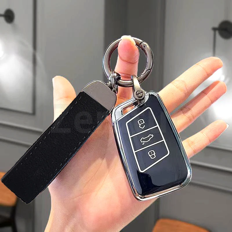 

3 Buttons TPU Car Key Case Cover For VW Volkseagen Passat B8 Magotan Skoda Superb A7 Kodiaq Seat Keyless Protector Shell Fob Bag