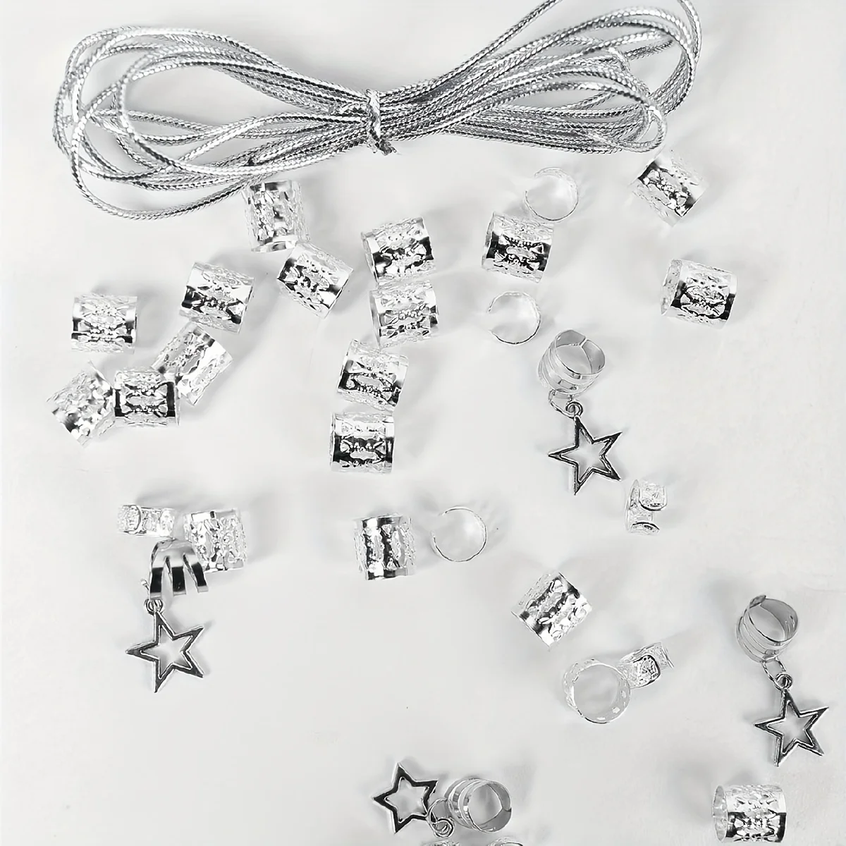 36pcs set Braiding Hair jewelry, Vintage Hollow Metal Hair Rings For Hair Ropes For Dreadlock Hair Styling Accessories For Women