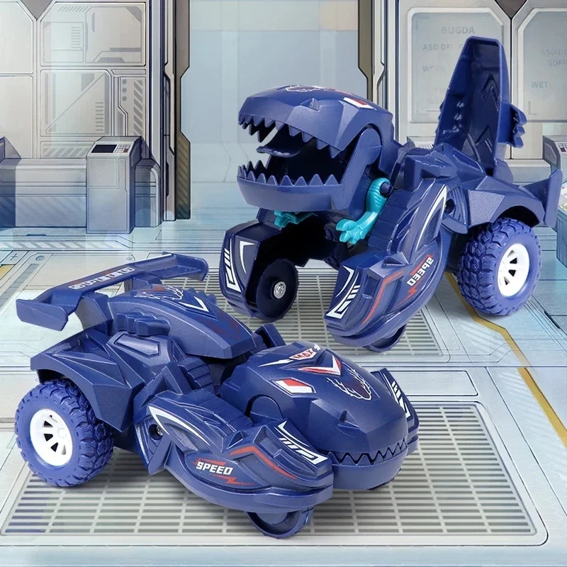 

2 IN 1 Dinosaur Deformation Car Model Toys For Boys One Step Action Collision Mini Vehicles Gift for Children