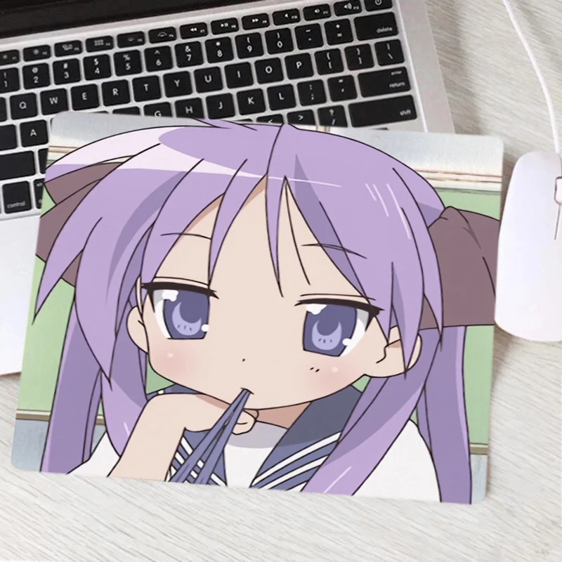 Lucky Star Mousepad Anime Small Rubber Desk Mat for Laptop Tablet PC Computer Component Cute Carpet Kawaii Rug Purple Table Mats