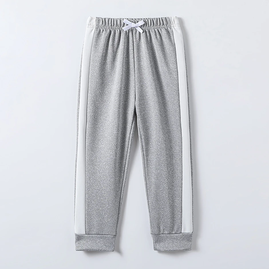 1/3 Piece Autumn And Winter Thin Children's Solid Color Splicing Casual Sports Sweatpants For Boys And Girls Fashionable Pants image 6