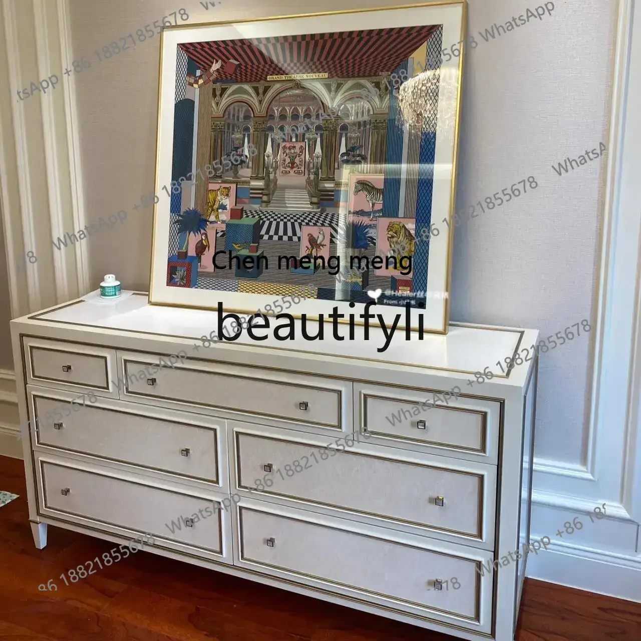 D178  Dresser American light luxury modern storage multi-functional dressing table multi-chest cabinet beautiful home