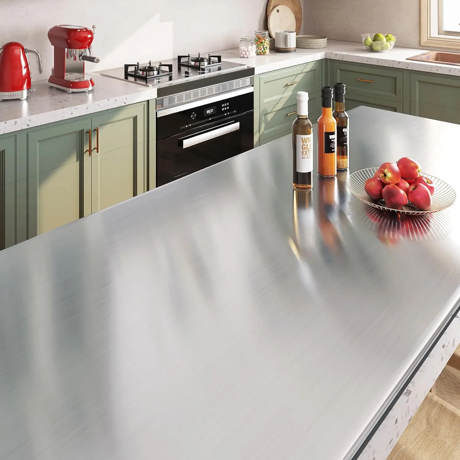 Kitchen Oil-proof Waterproof Stickers Aluminum Foil Kitchen Stove Cabinet Self Adhesive Wall Sticker DIY Wallpaper