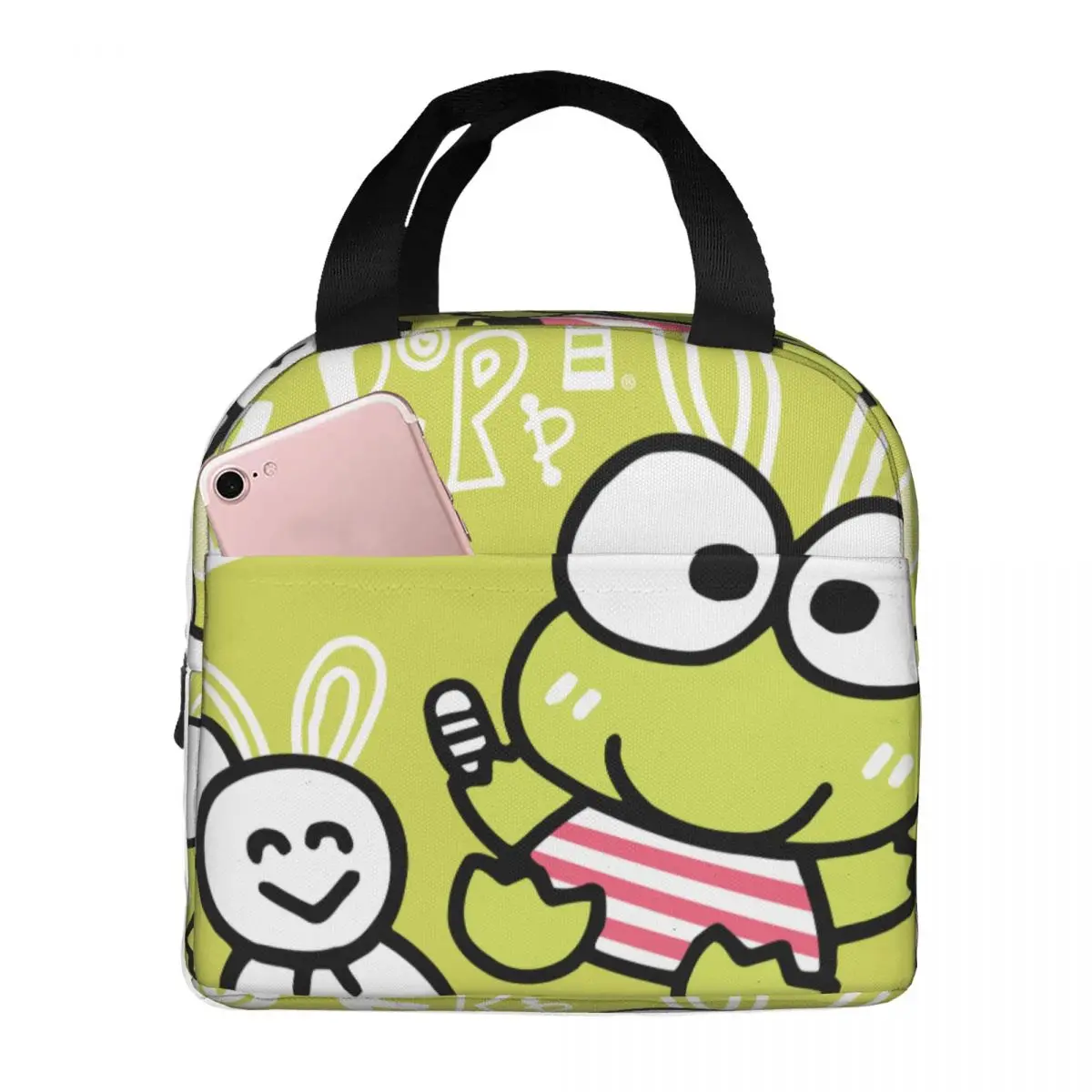 Students Hand Bag Cute Frog Accessories Sanrio Kero Kero Keroppi TotePicnic StorageSchool