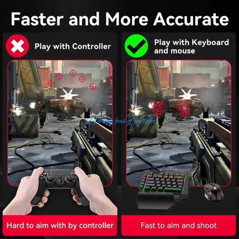 محول الماوس لوحة مفاتيح ألعاب H9EB ، محول محول لوحة مفاتيح ألعاب الأجهزة المحمولة ، لجهاز لعبة الهاتف المحمول