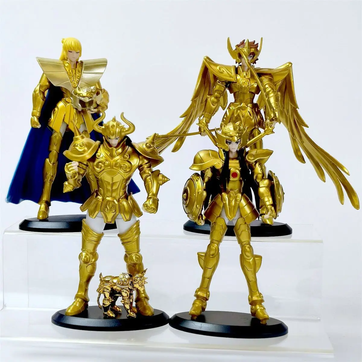 Figura de Ação Anime Saint Seiya Myth Sagittarius Leo, Modelo Hades, Decoração de Mesa em Tecido Amarelo para Colecionadores de Anime