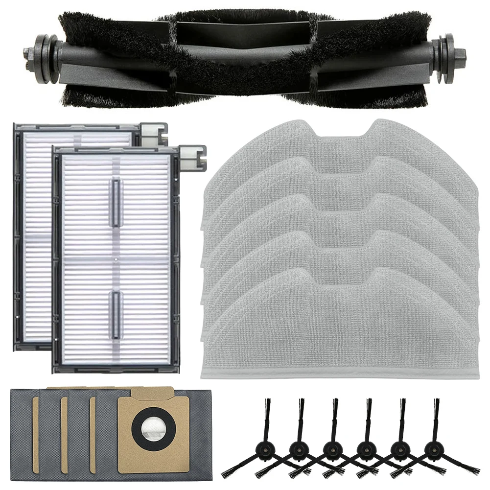 

Main Side Brush Filter Mop Cloth Bag Kit For Eufy X8 Pro Serie X8 Pro SES Vacuum Cleaner Consumables Plastic Nylon Microfiber