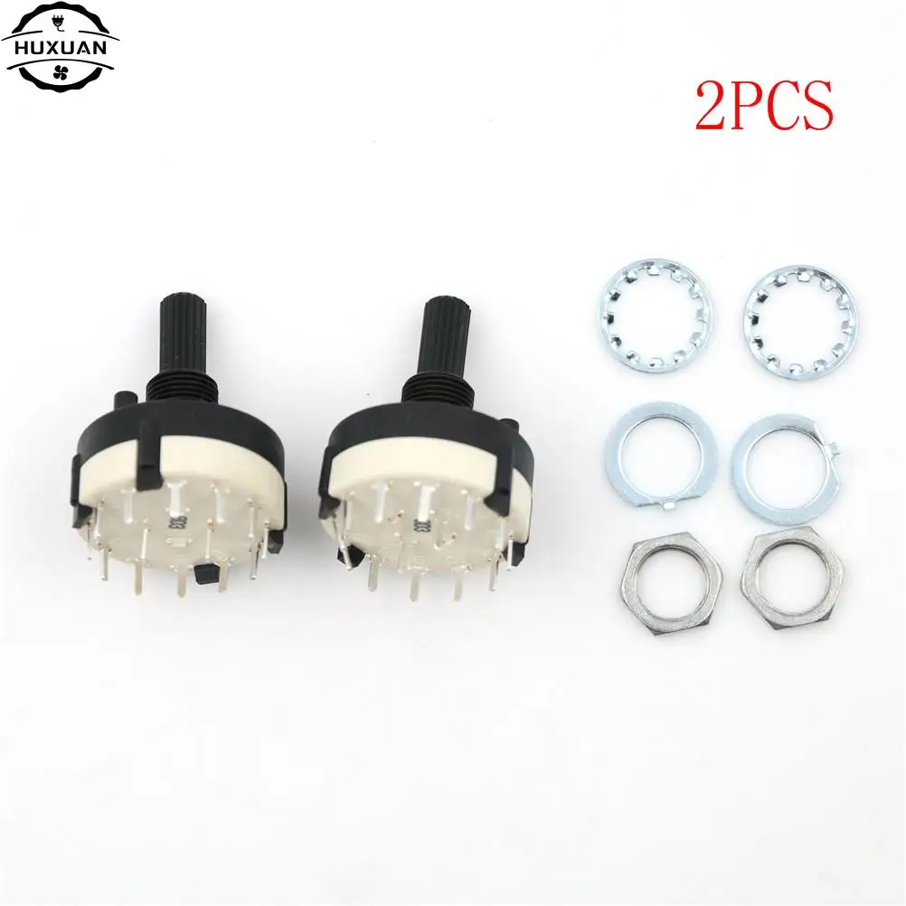 2pcs 6 Selectable Band Rotary Channel Selector RS26 2 Pole Position Switch Single Deck Rotary Switch Band Selector