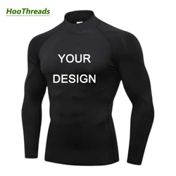 Customized Print Turtle Mock Neck Compression Shirts for Men Gym Workout Fitness Baselayer Quick Dry Athletic Long Sleeve Tops