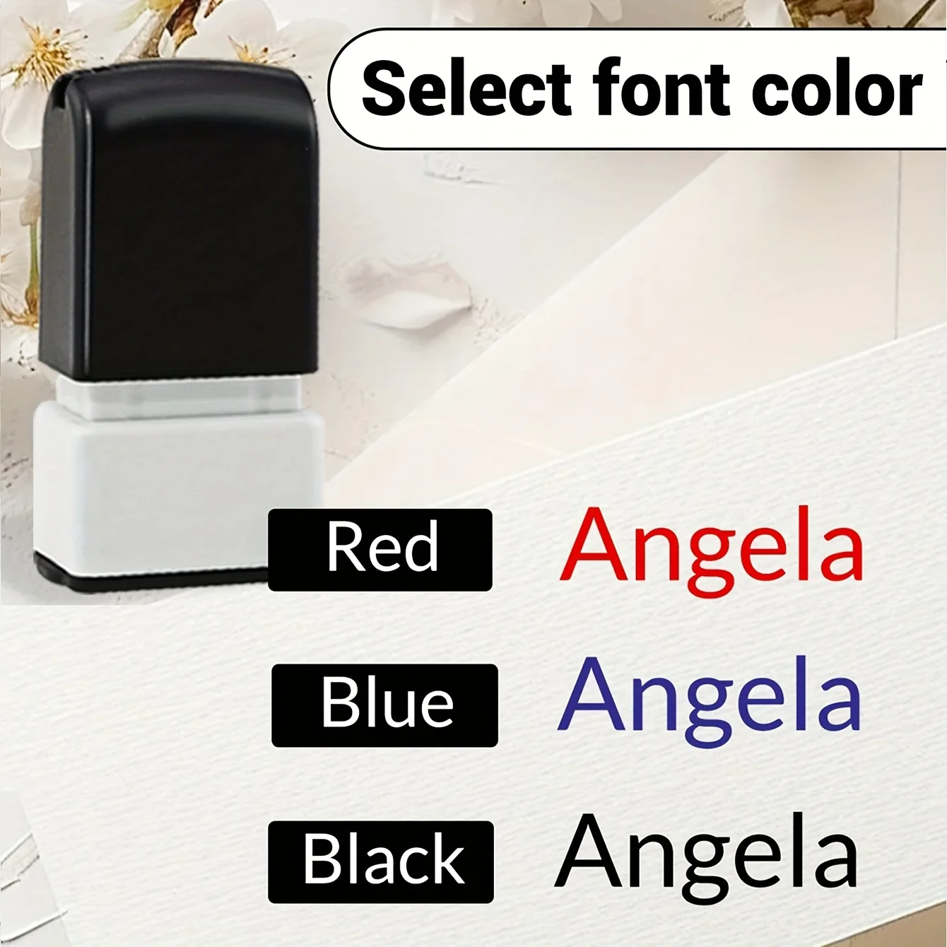 子供服用カスタムネームスタンプ-5色(レッド/ブラック/ブルー/ホワイト/パープル)、防水18x8mm、書籍、招待状、書類用