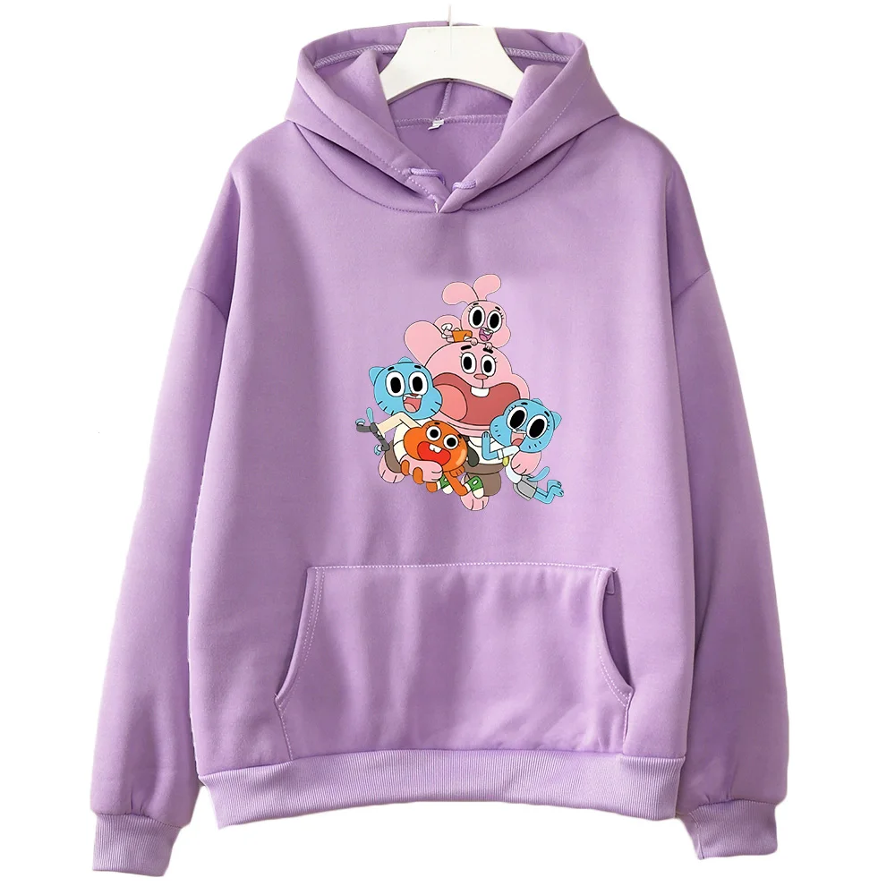 Gumball Wattersonn Characters Print Sweatshirts Cute Cartoon Anime Hoodie Autumn Women/men Fleece Clothing Soft Comfortable Tops