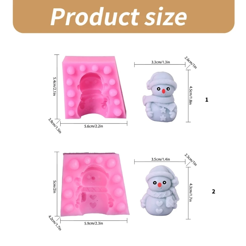Moldes silicona para velas muñeco nieve navideño, adornos yeso para jabón y velas, decoraciones navideñas, Moldes