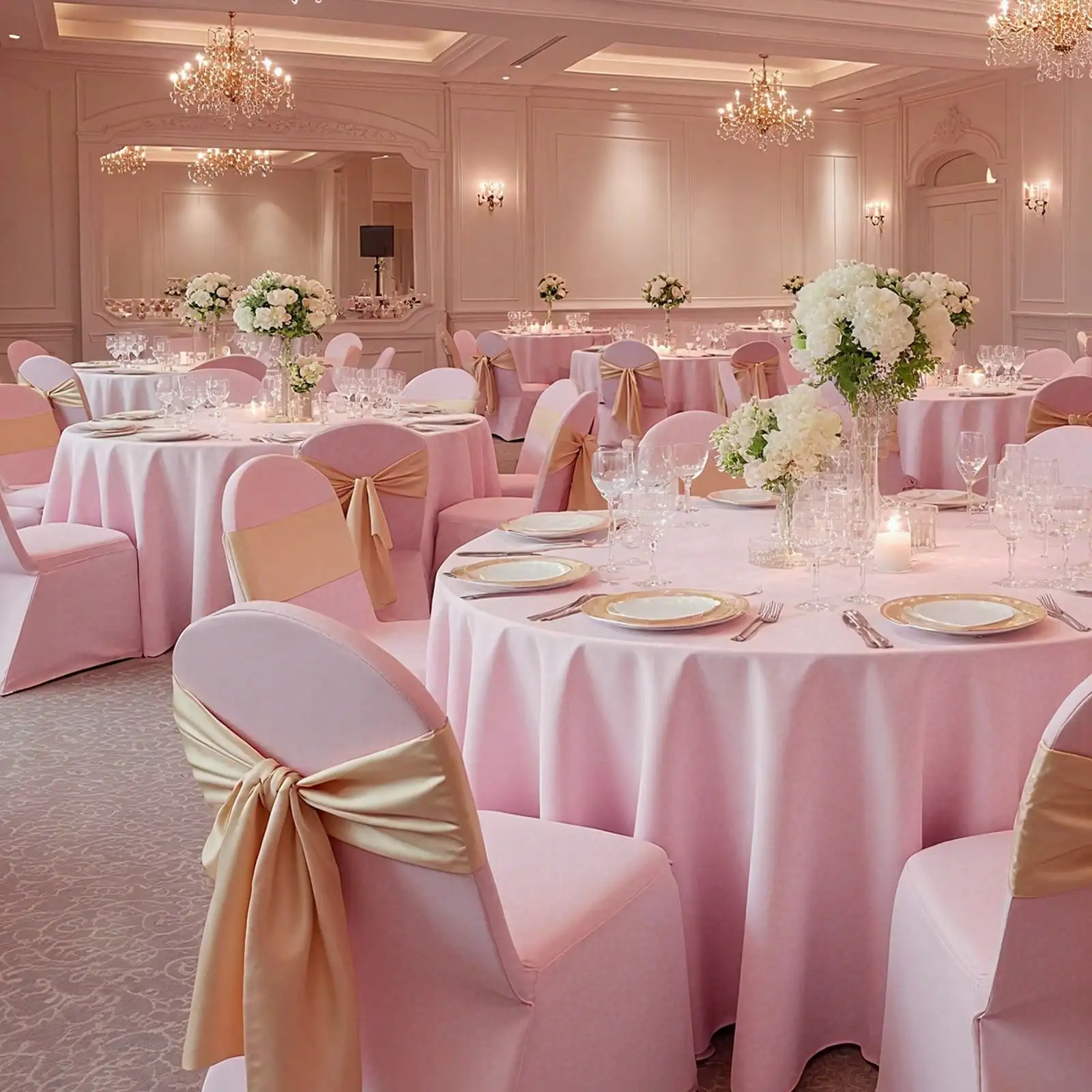 50 Pcs Pink Chair Covers, Polyester Spandex Chair Cover, Stretch Slipcovers For Wedding Party Dining Banquet Flat-Front Chair Covers, Fits Chair Measures Up To 17.72 X 18.11 X 30.31 Inch