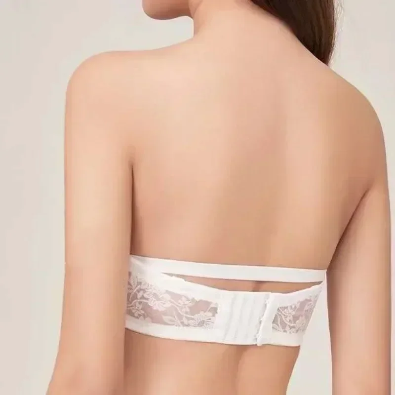 Ultra-thin Lace Strapless Bra Women Sexy Thin Bra Invisible Anti Slip Anti Droop Underwear Bras for Women Strapless Lace Bra
