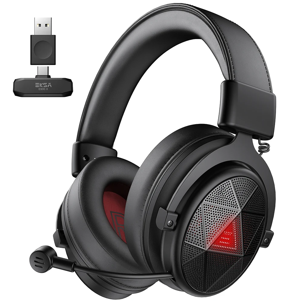 5.8GHz Wireless Headphones 7.1 Surround Sound Gaming Headset ENC Noise Cancelling Mic 15ms Low Latency 3 Mode Connection 50mm Drivers Immersive Audio Clear Voice Adjustable Mic for PC PS4 PS5 Xbox Switch