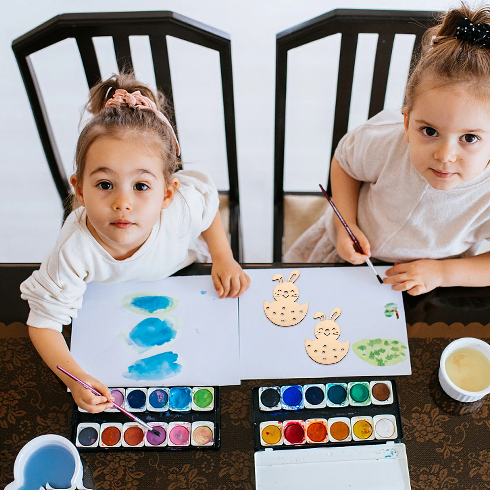 

10Pcs Easter Bunny Decoration Unfinished Wood Bunny Shapes for Painting Crafts Holiday Table Centerpiece Decorative Ornaments