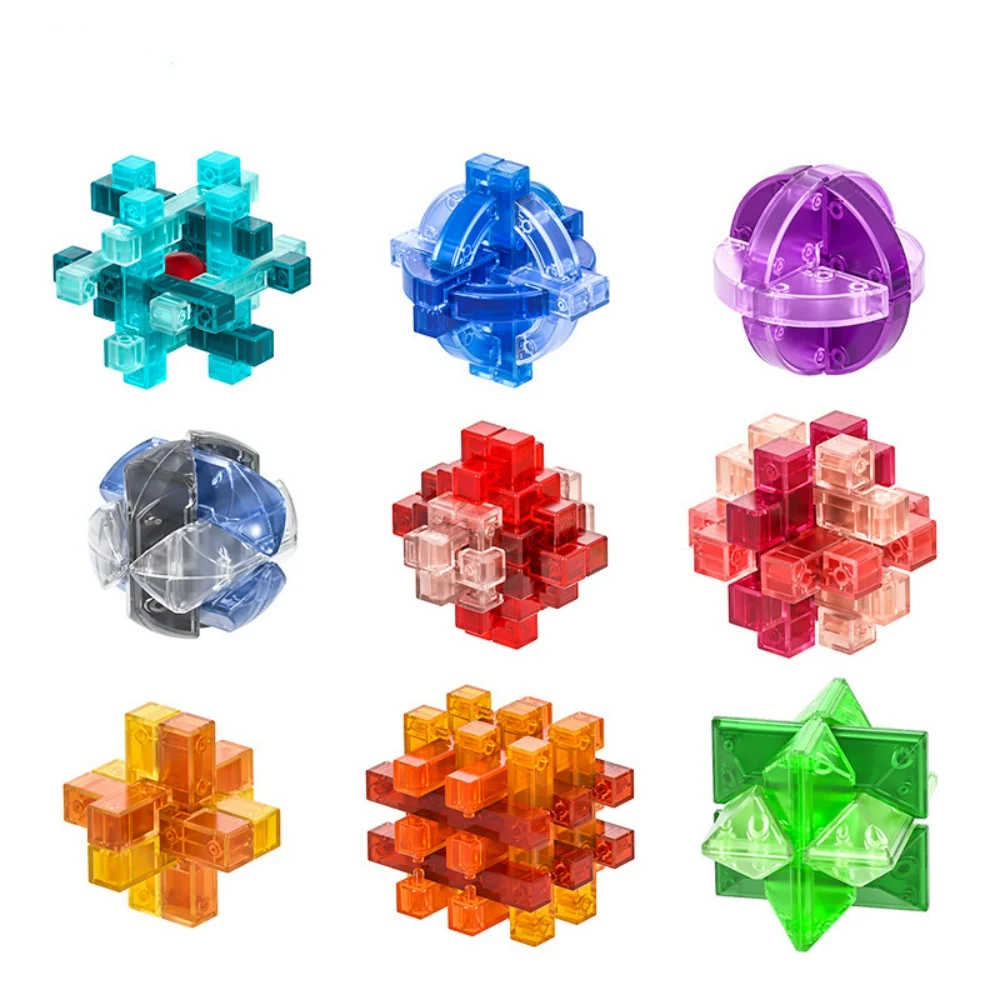 

Qiyi Kong Ming Lock LuBan Lock IQ Brain Teaser Puzzles Game Toy for Kids Children Montessori 3D Puzzles Game Unlock Toys Colour