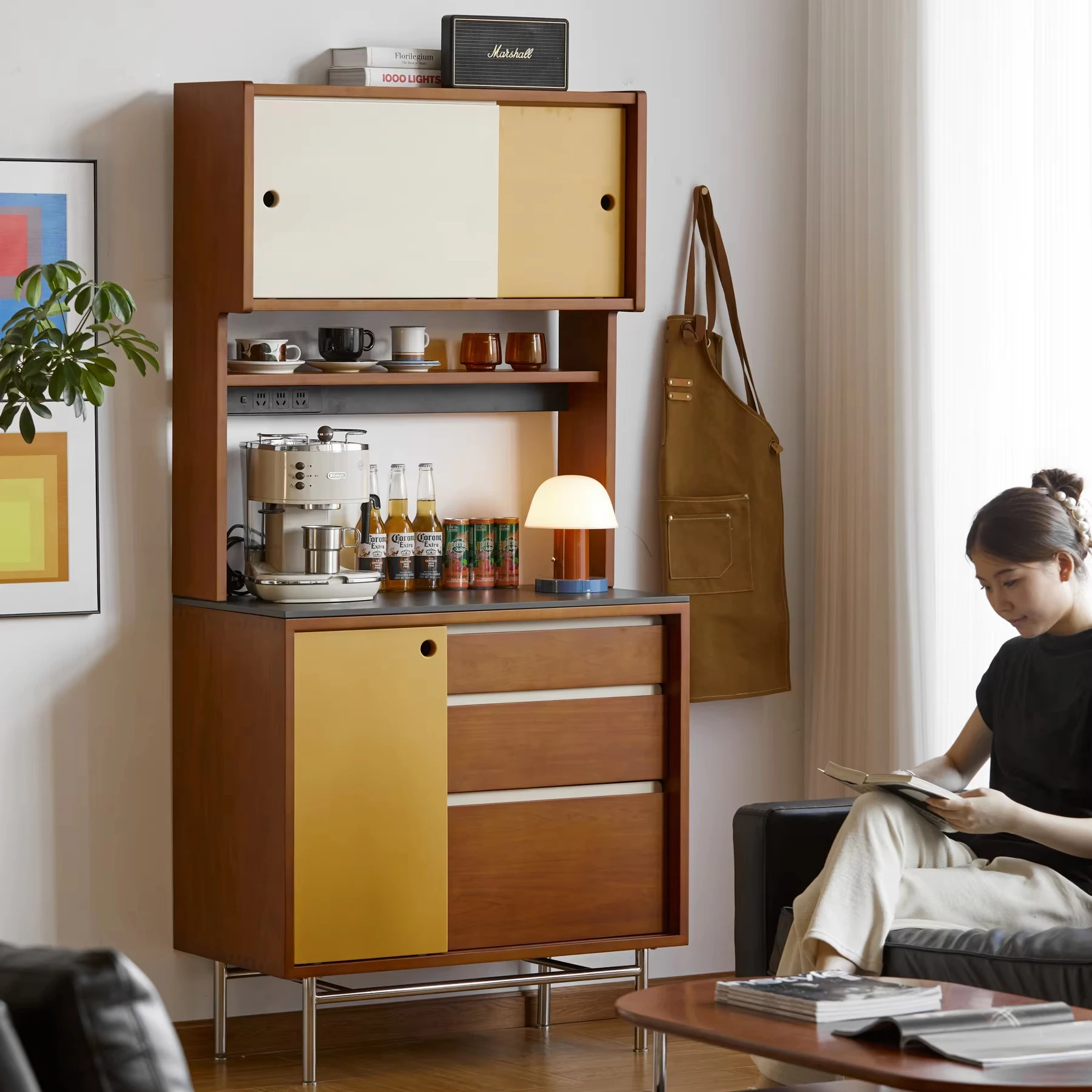 

Итальянский стиль, мебель из массива дерева, кухонный шкаф для посуды самообслуживания, современный барный шкаф для ресторана