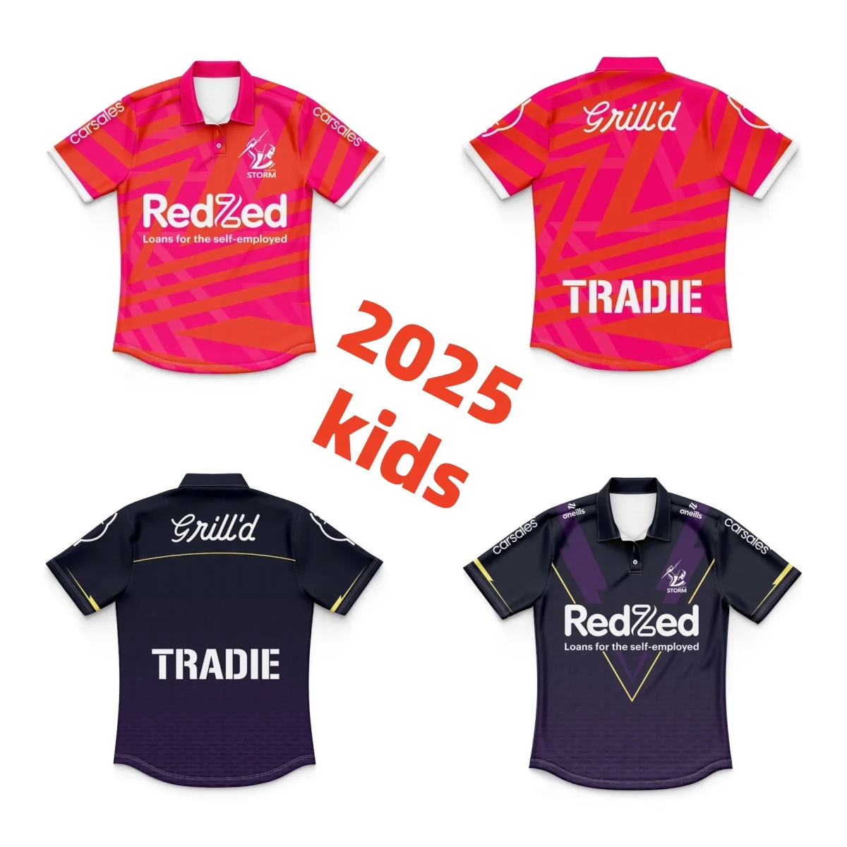 Melbourne Storm 2025 Kids Captains Run Polo Shirt (Custom Name & Number)