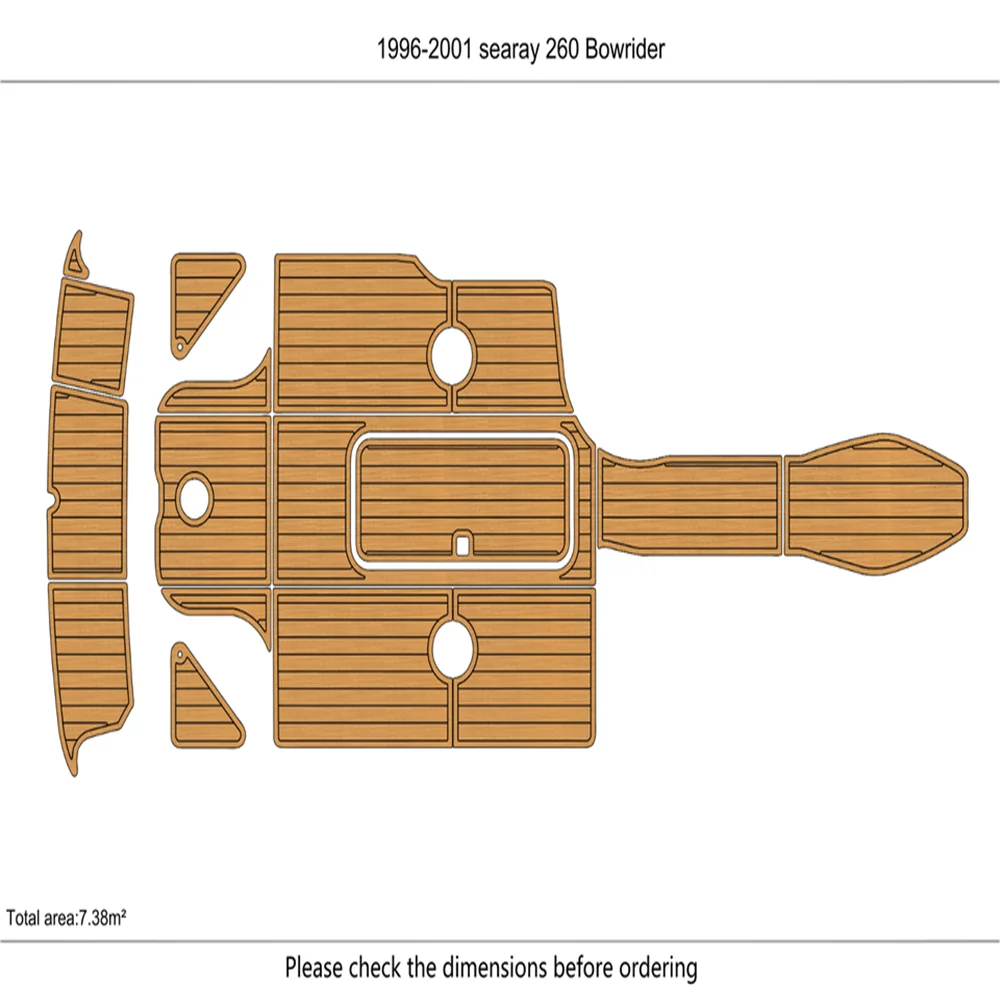 

1996-2001 searay 260 Bowrider Cockpit swim platform 1/4" 6mm EVA Foam floor SeaDek MarineMat Gatorstep Style Self Adhesive