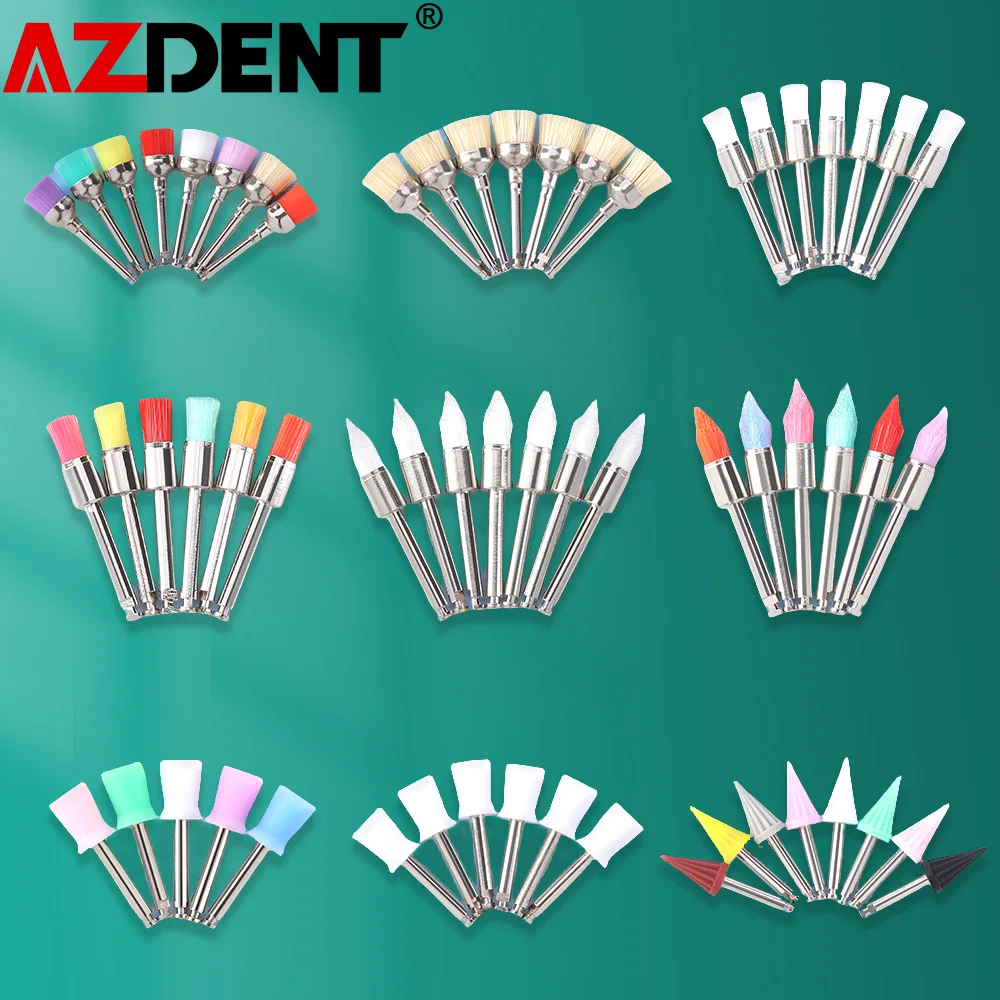 Azdent Dental Polishing Brush Cup Nylon / silicone Material  Teeth Whitening Polisher Prophy Brushes