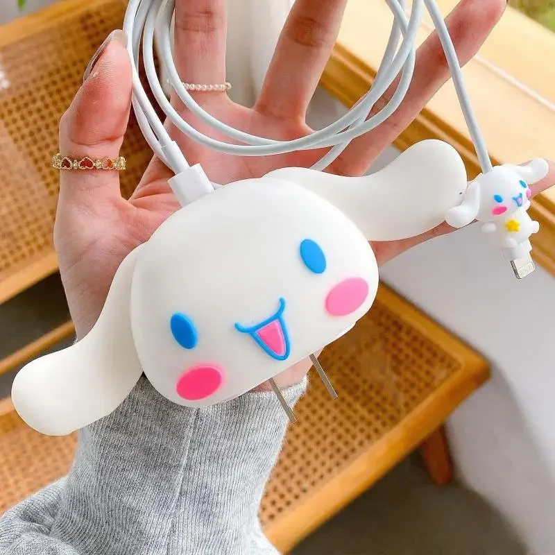 Sanrio Hello Kitty Charger Smart Cover New Cartoon Kuromi Suitable Apple Data Cable Charging Cable Decoration Women Accessories