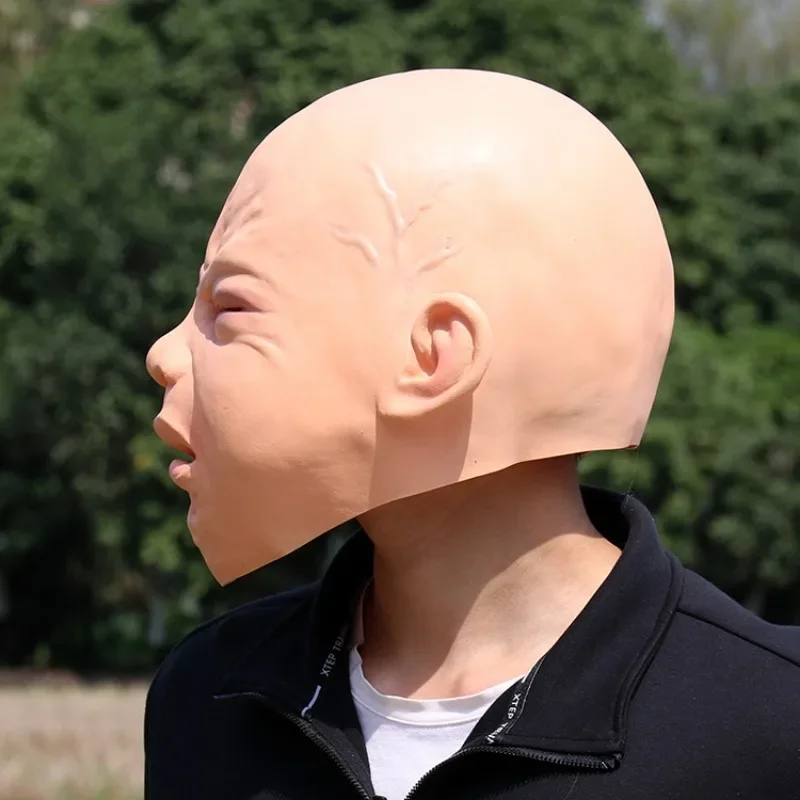 Cry Kind Masker Halloween Latex Huilende Baby Hoofddeksels Cosplay Party Huilende Kind Head Cover Props Kids Huilende Head Cover