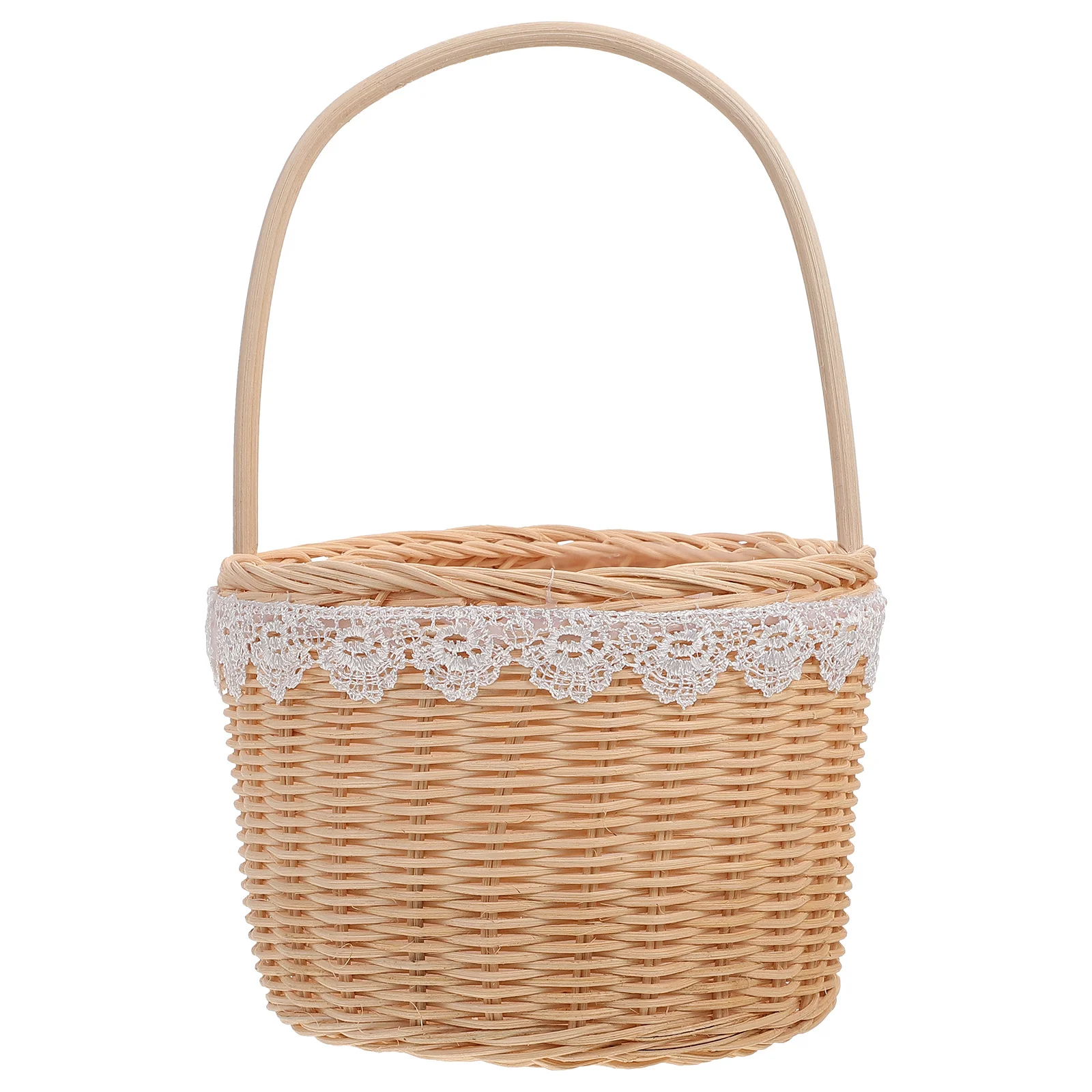 

Handmade Woven Basket Storage Flower Arrangement Holder Multi- Decorative Container Natural Rustic Style
