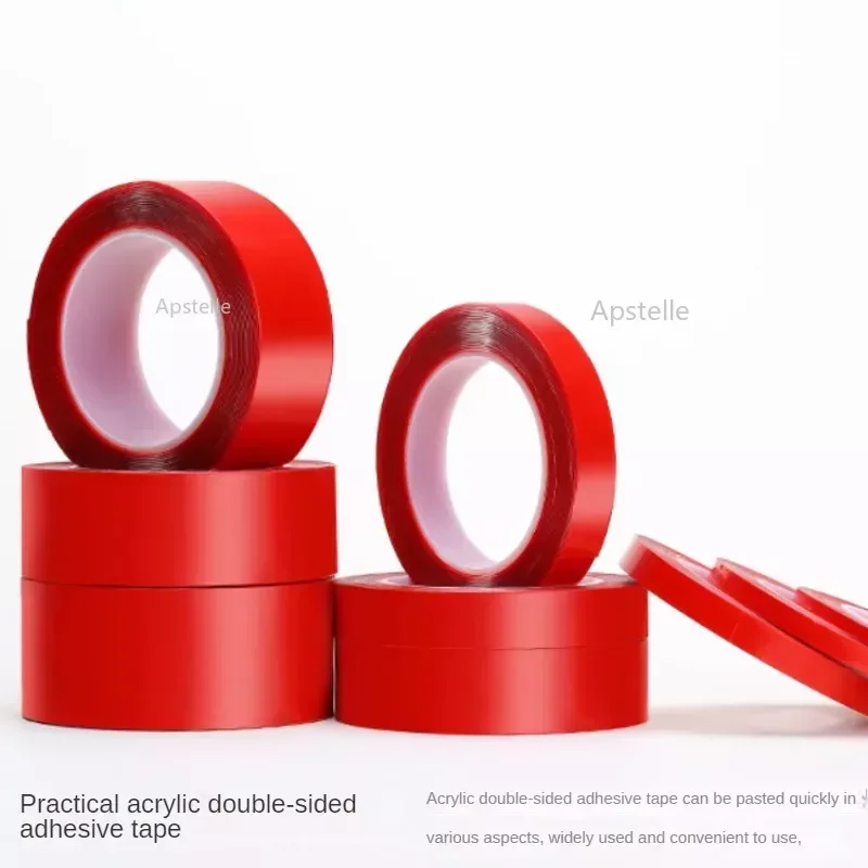 3Meter Double-sided Nano Adhesive Tape Acrylic Adhesive Tape Strong Seamless Transparent Red Film Car Double-sided Adhesive Tape