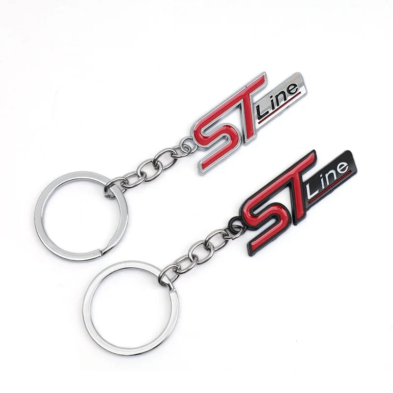 ST LINE Zinc Alloy Emblem Metal Car KeyChain Key Chain Keyring Key Ring For Focus x 2 3 FIESTA Kuga ESCAPE Vignale PUMA Ford