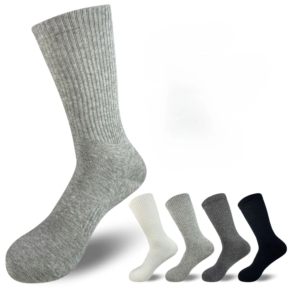 

Autumn and Winter Socks Men Male Hip Hop Skateboard Sports Socks Cotton Knitted Breathable Casual Solid Color Middle Tube Socks