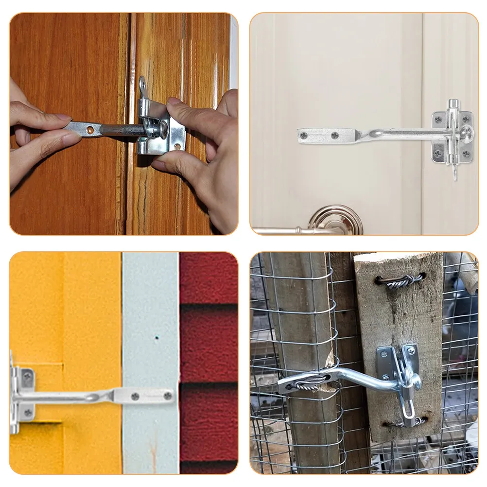 1Set Quick Release Automatic Gate Latch Carbon Steel Fence Lock for Outdoor Gates Farms Pet Enclosures Secure Collision Lock