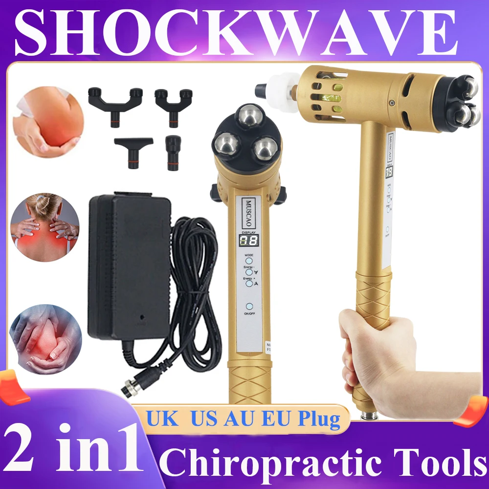 

Устройство для ударно-волновой терапии, портативные инструменты для хиропрактика 2 в 1, эффективный ударно-волновой массаж, массажер для снятия боли в суставах и спине