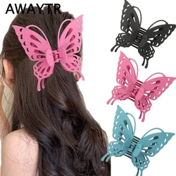 AWAYTR Double-layer Hollow Butterfly Hairpin Fashion Hair Claw Big Hairpin Crab Headband Clips Ornament Hair Accessories