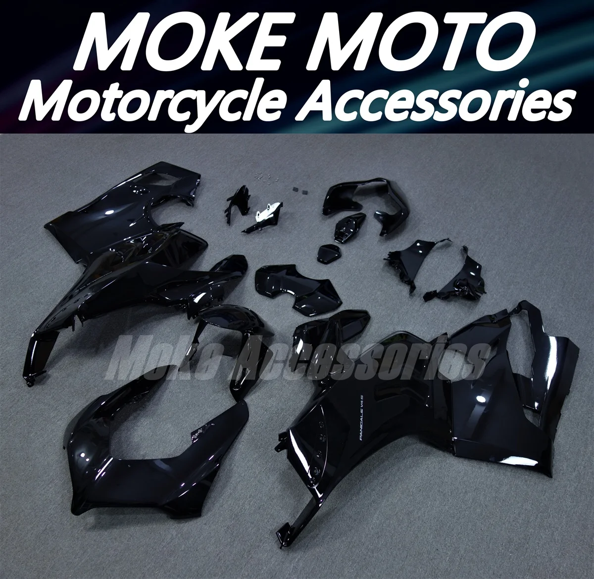 

Moke moto Fairings Kit Fit For Panigale v4s v4r 2020 2021 2022 Bodywork Set 20 21 22 Abs High Quality Injection Black New