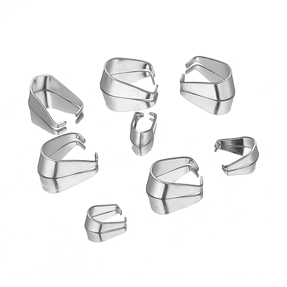 50Pcs  Stainless Steel Clip Clasps Charms Pendants Buckle Hooks Necklace Connectors Clasp Toggle for DIY Gift Jewelry Making