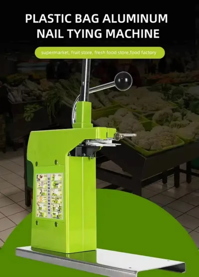 Afbeelding 5: 711 Aluminium Nagelmachine Supermarkt Speciale Groente- en Fruit Bulk Plastic Zak Sluitmachine Supermarktmachine
