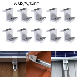 10Pcs PV Solar End Clamps Solar Panel Mount Brackets Side Clamps Photovoltaic Panel System Installation Racking Pressure Block