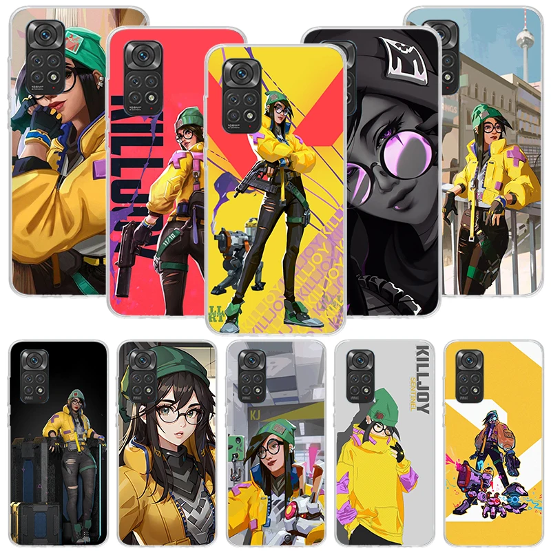 Valorant Killjoy Phone Case For Xiaomi Redmi Note 13 12S 12 11S 10 9 8 10S 11 11T 11E Pro Plus + 9S 8T 7 5G Cover Coque Note 12S