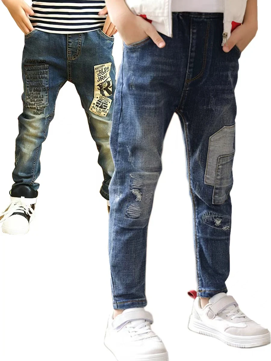 DIIMUU Kids Baby Boys Clothing Jeans Denim Clothes Pants Children Fashion Trousers 4 5 6 7 8 9 10 11 Years