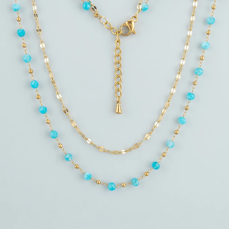 assoonas, 1 Stück/Lot, MH59, Halskette für Damen, Anhänger, handgefertigt, 18k vergoldet, Edelstahl, Naturstein, Modeschmuck – Detail 6