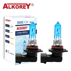 ALKOREY 2 Pcs 9005 HB3 12V 65W 5000K Super White Quartz Glass Xenon Car Headlight Lamp Halogen Bulb Fog Light Auto Bulbs