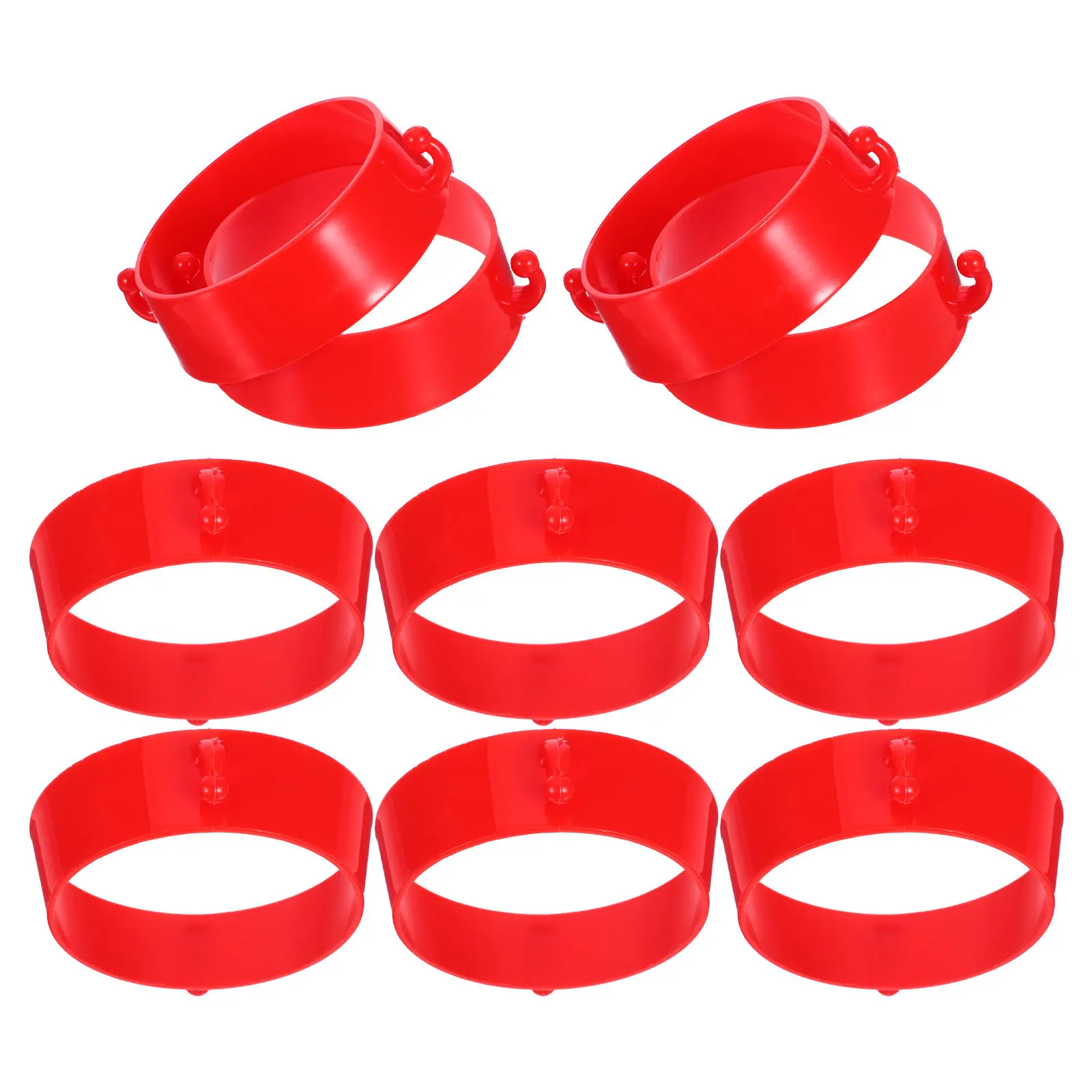 10Pcs Plastic Traffic Cone Connector Ring with Bright Red Hook for Safety Chain Barrier Setup on Driveways Road Cones